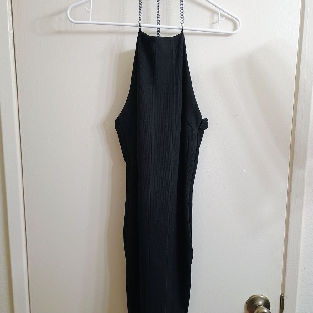 Topshop Black Halter Bodycon Dress